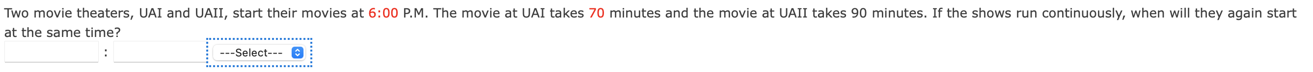 Two movie theaters, UAI and UAII, start their