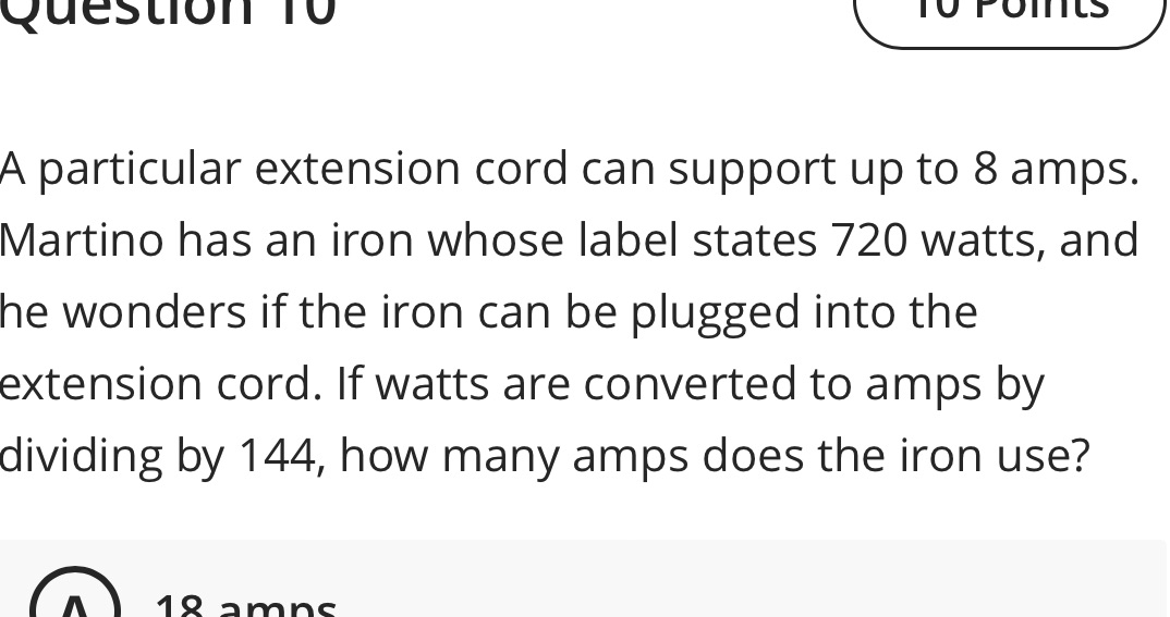 Question To A particular extension cord can