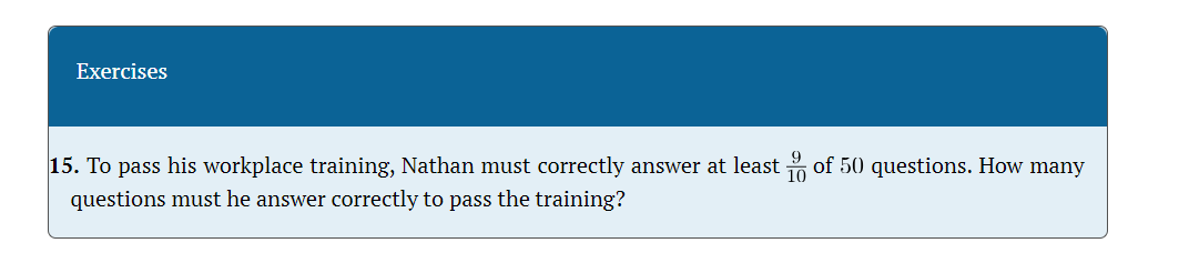 15. To pass his workplace training, Nathan must