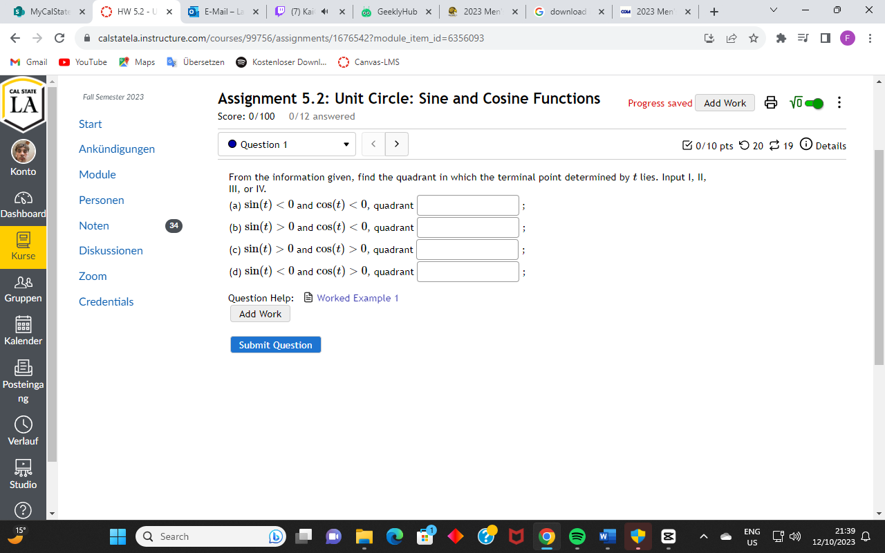 [$ MyCalState X HW 5.2 - U X E-Mail - La x (7)
