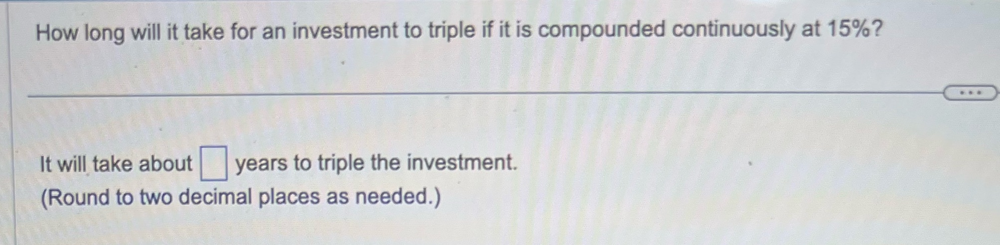 How long will it take for an investment to triple