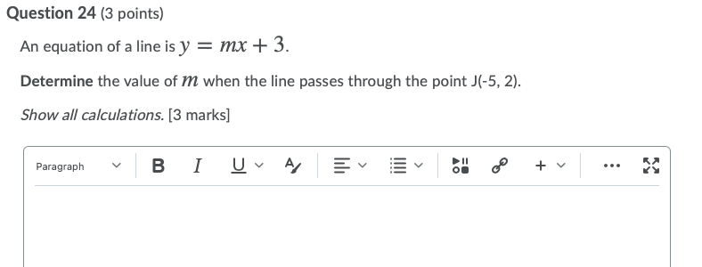 LINEAR FUNCTIONS Question 22 (1 point) < Saved