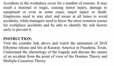 Accidents in the workplace occur for a number of