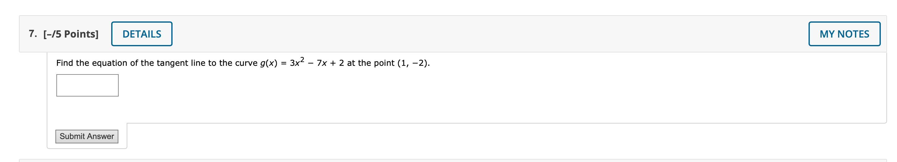 7. [45m Find the equation of the tangent line to