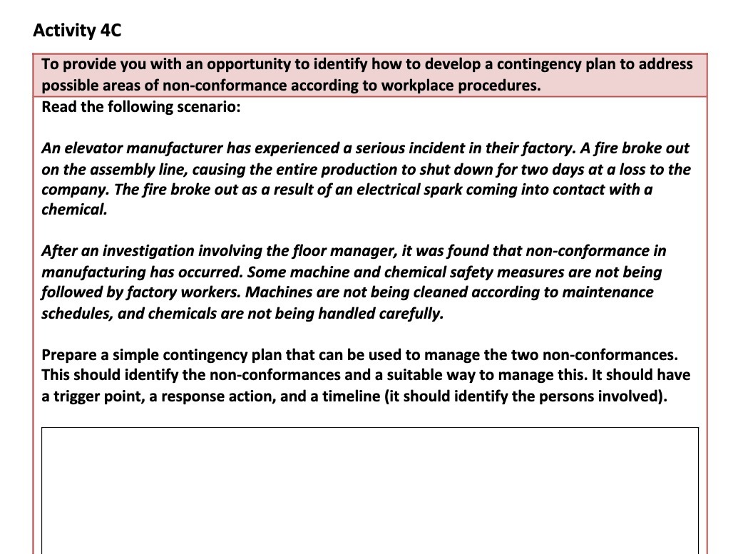 Activity 4C To provide you with an opportunity to