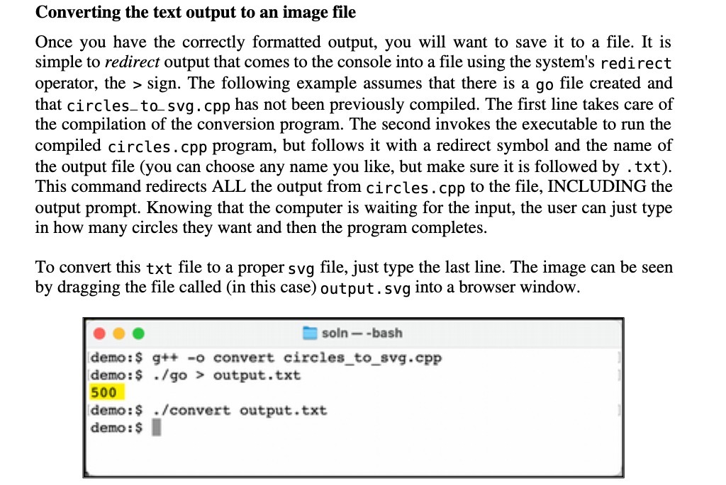 Converting the text output to an image file Once