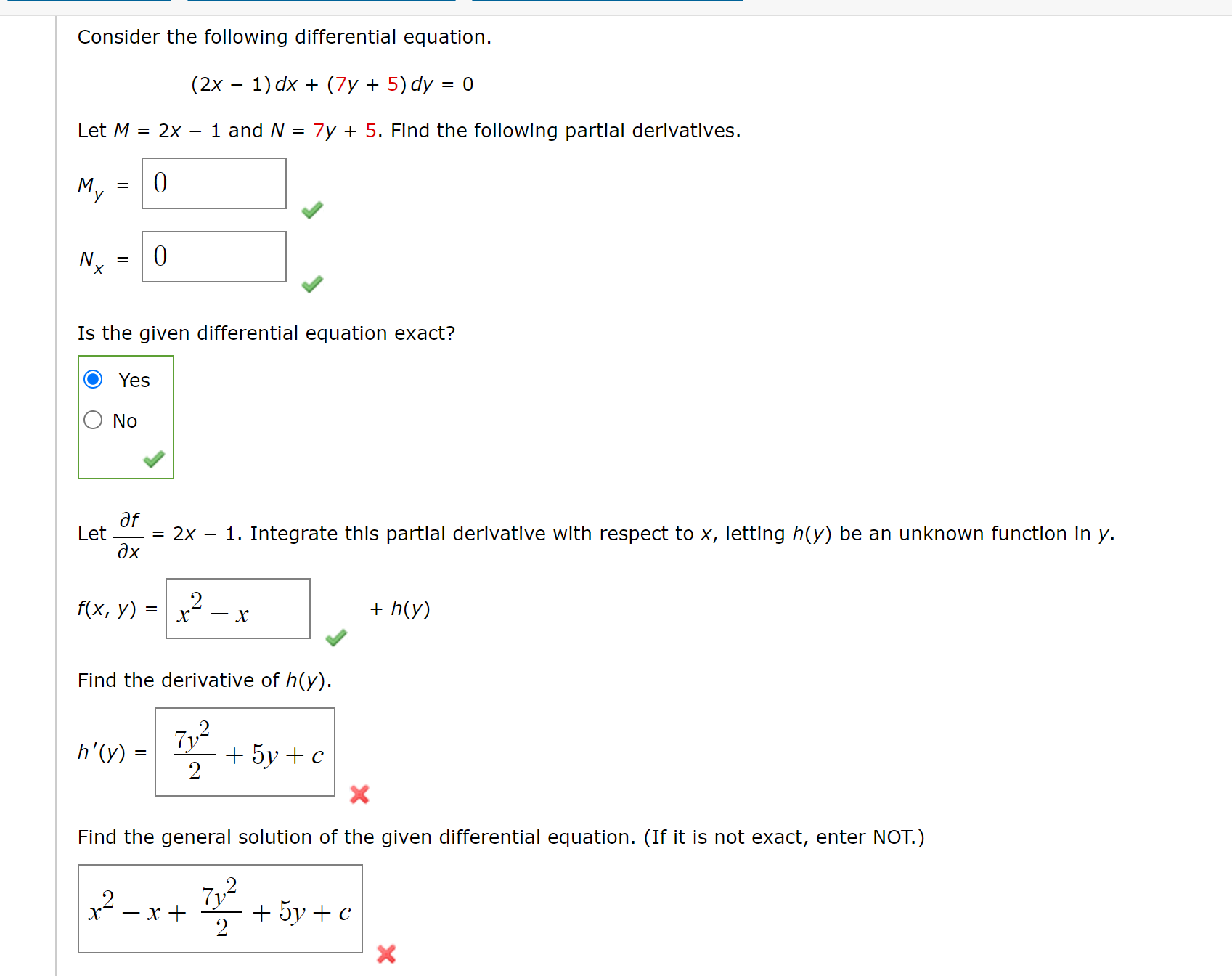 Find the general solution of the given
