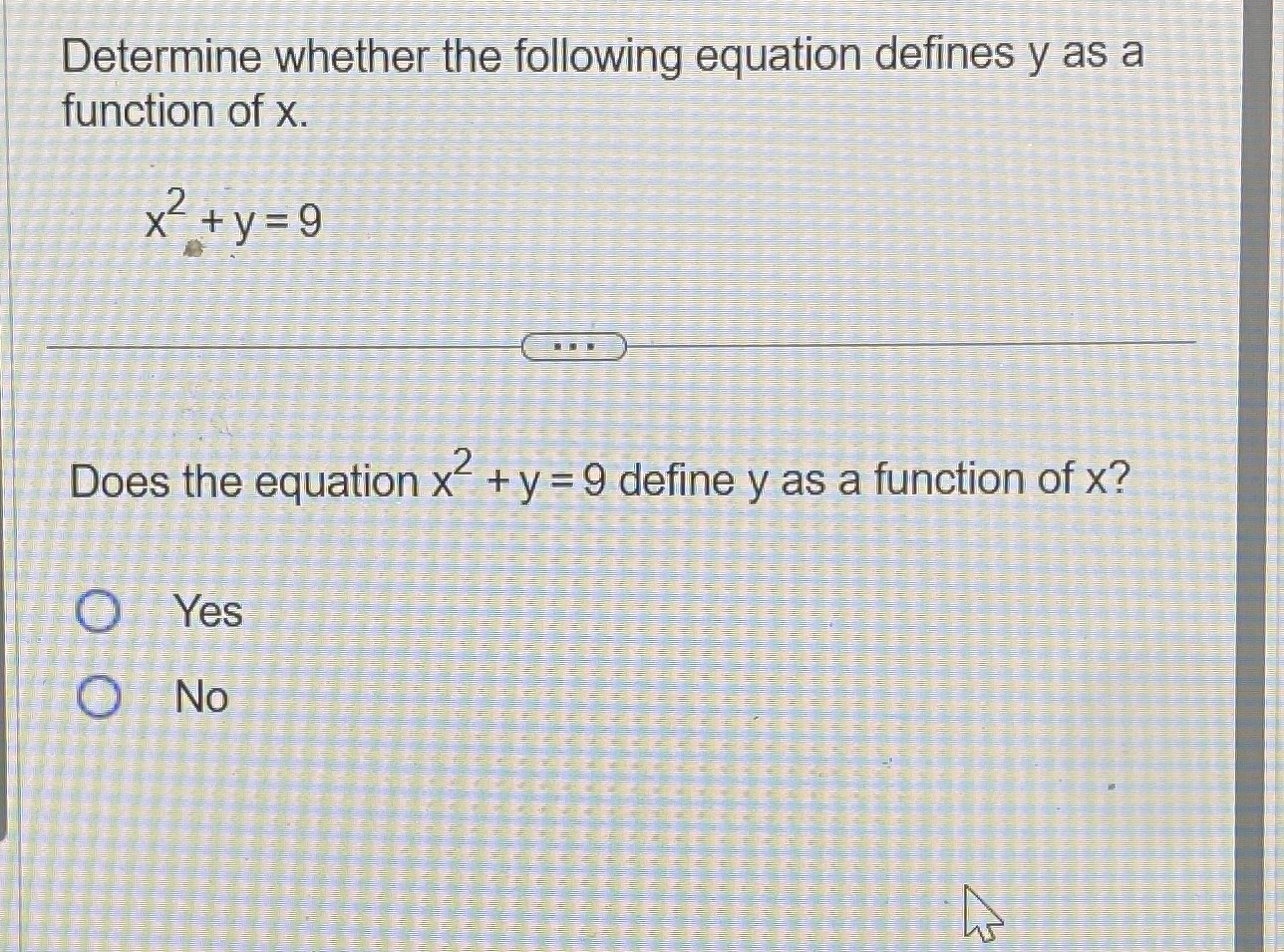 Determine whether the following equation defines