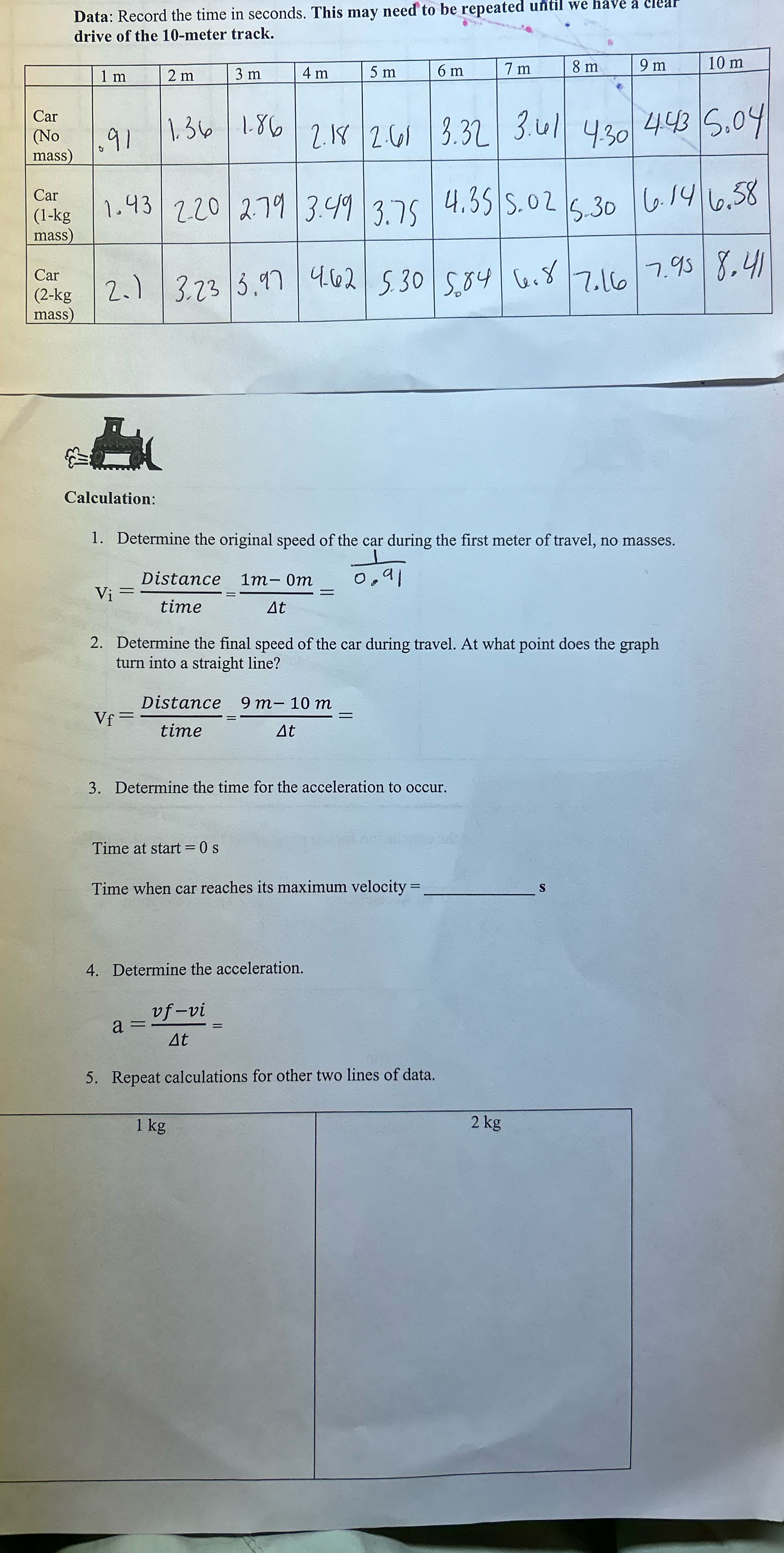 Please solve Data: Record the time in seconds.