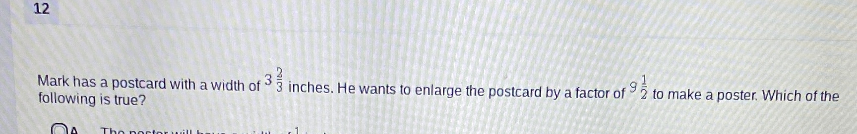 12 Mark has a postcard with a width of 3 inches.