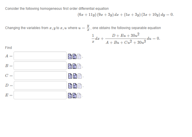 1. Consider the following ordinary differential