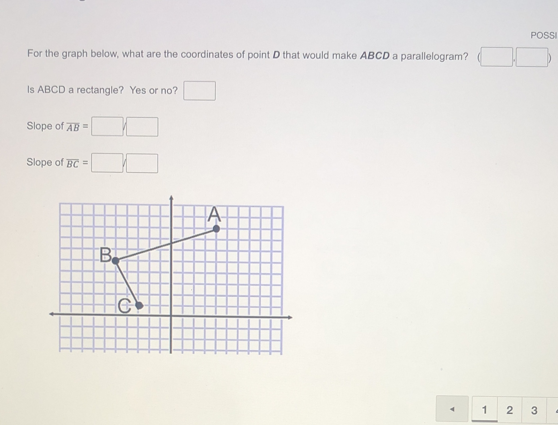 POSSI For the graph below, what are the
