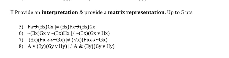 use matrix representation II Provide an