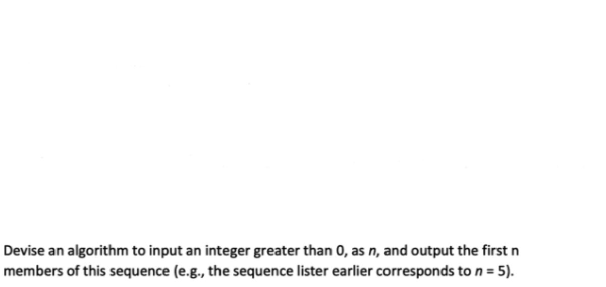 Devise an algorithm to input an integer greater