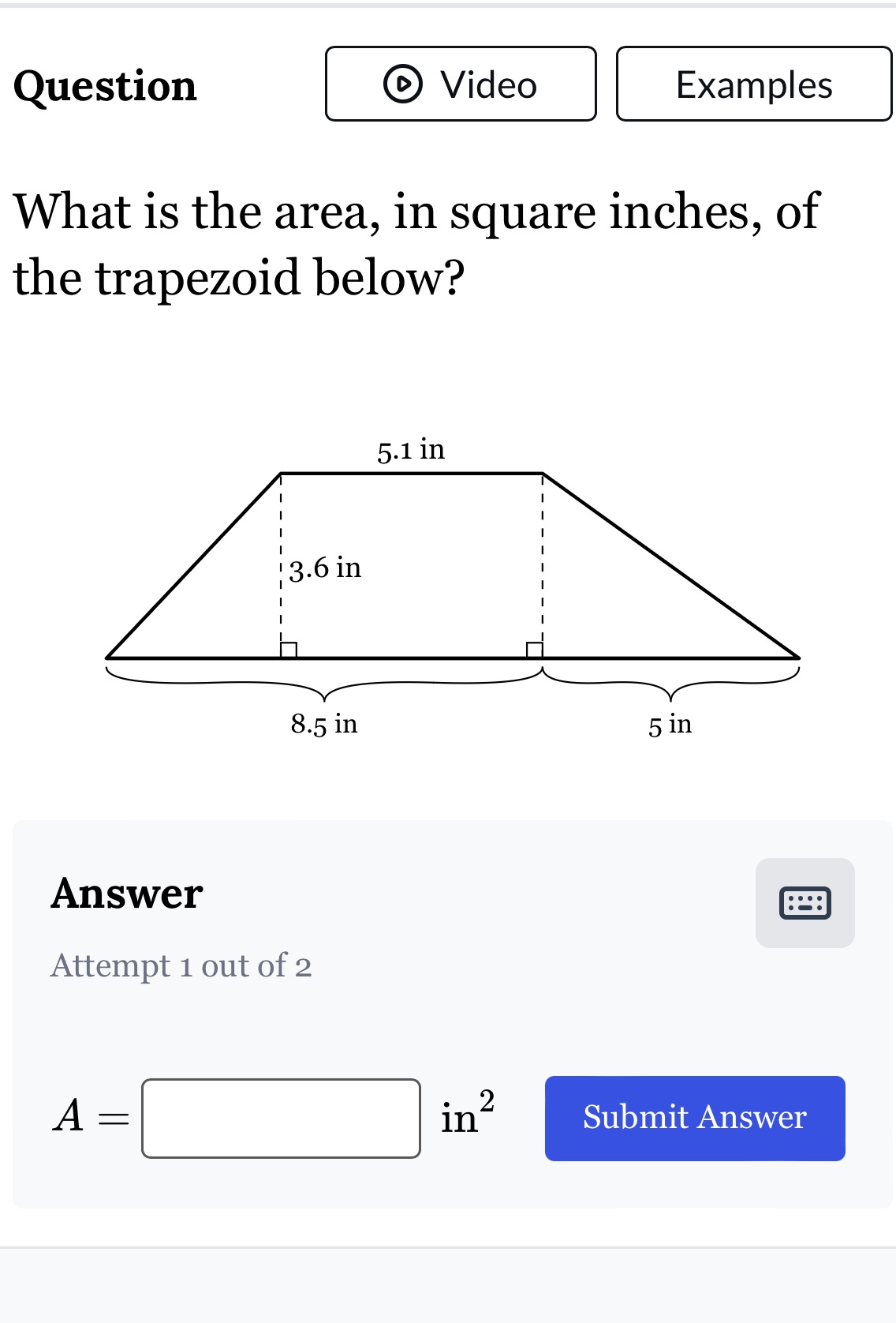 What is the area, in square inches, of the