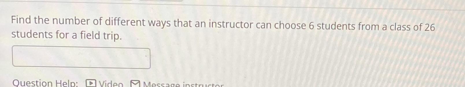 Find the number of different ways that an
