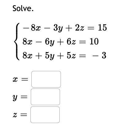 Solve the system of linear equations: x - y = 2