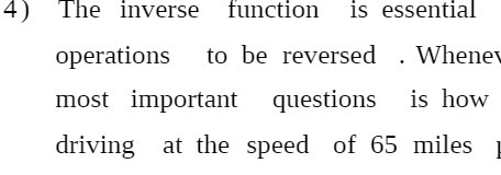 4 The inverse function is essential operations to