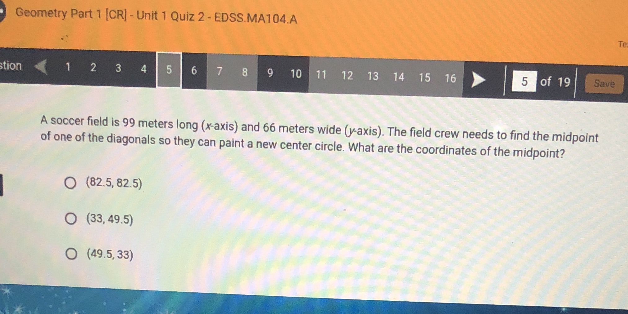 Geometry Part 1 [CR] - Unit 1 Quiz 2 -