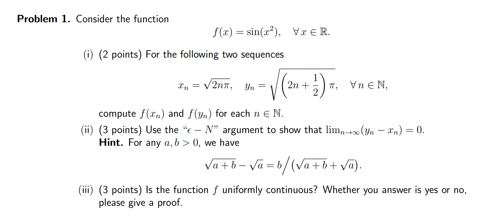 Problem 1. Consider the function f(33) =