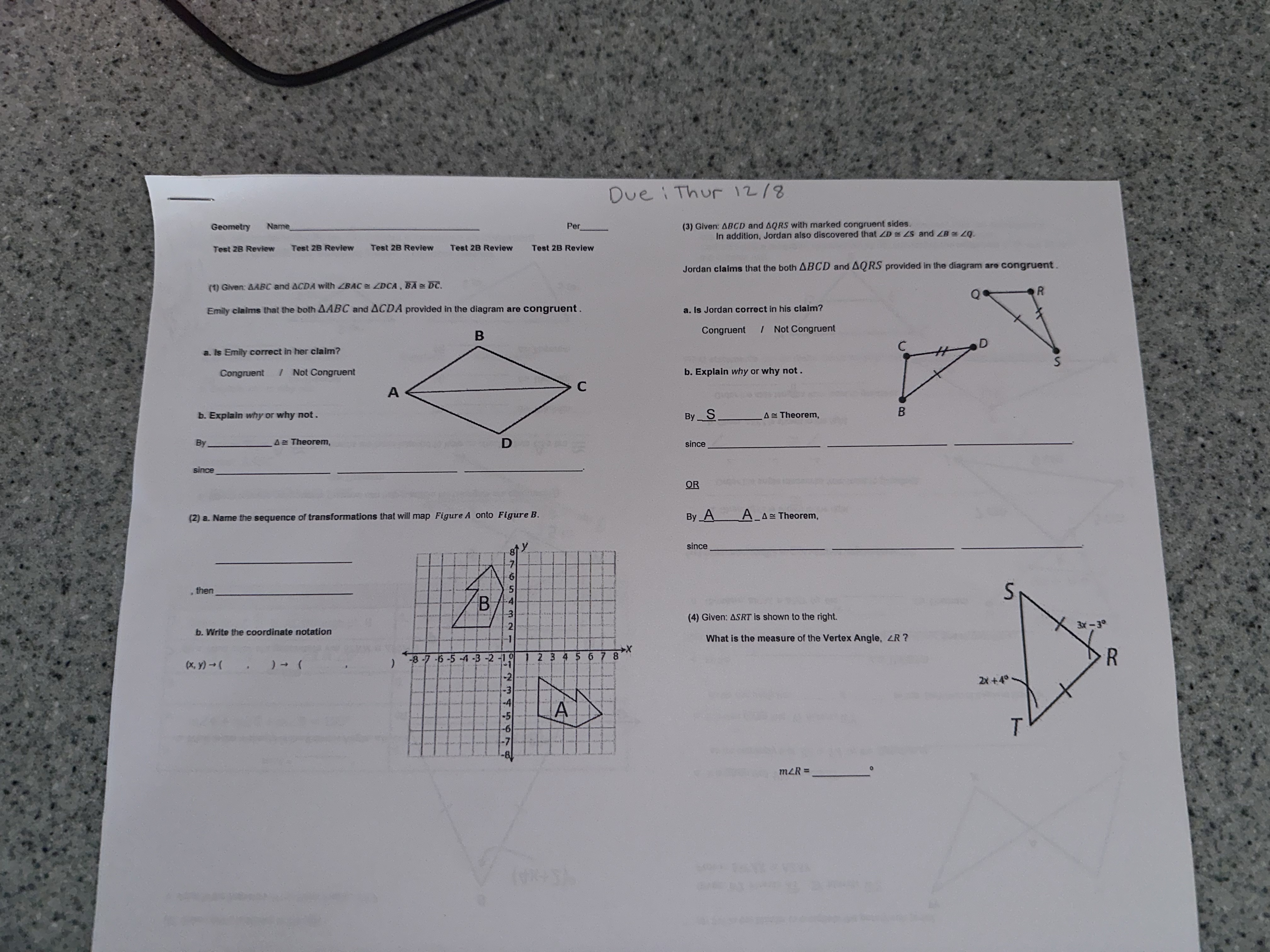 (12) Carl's Construction is building a house