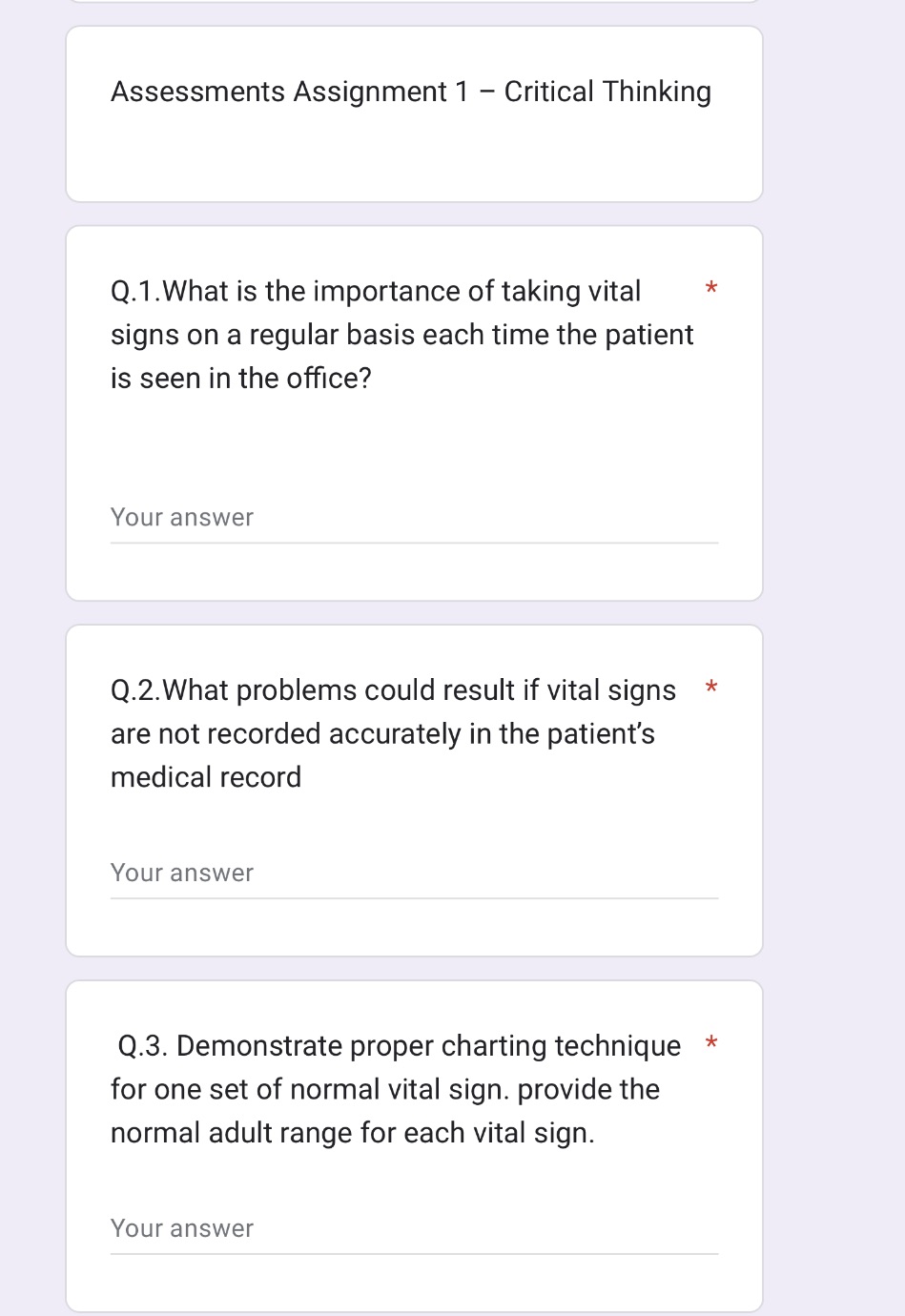 Assessments Assignment 1 - Critical Thinking 0.1