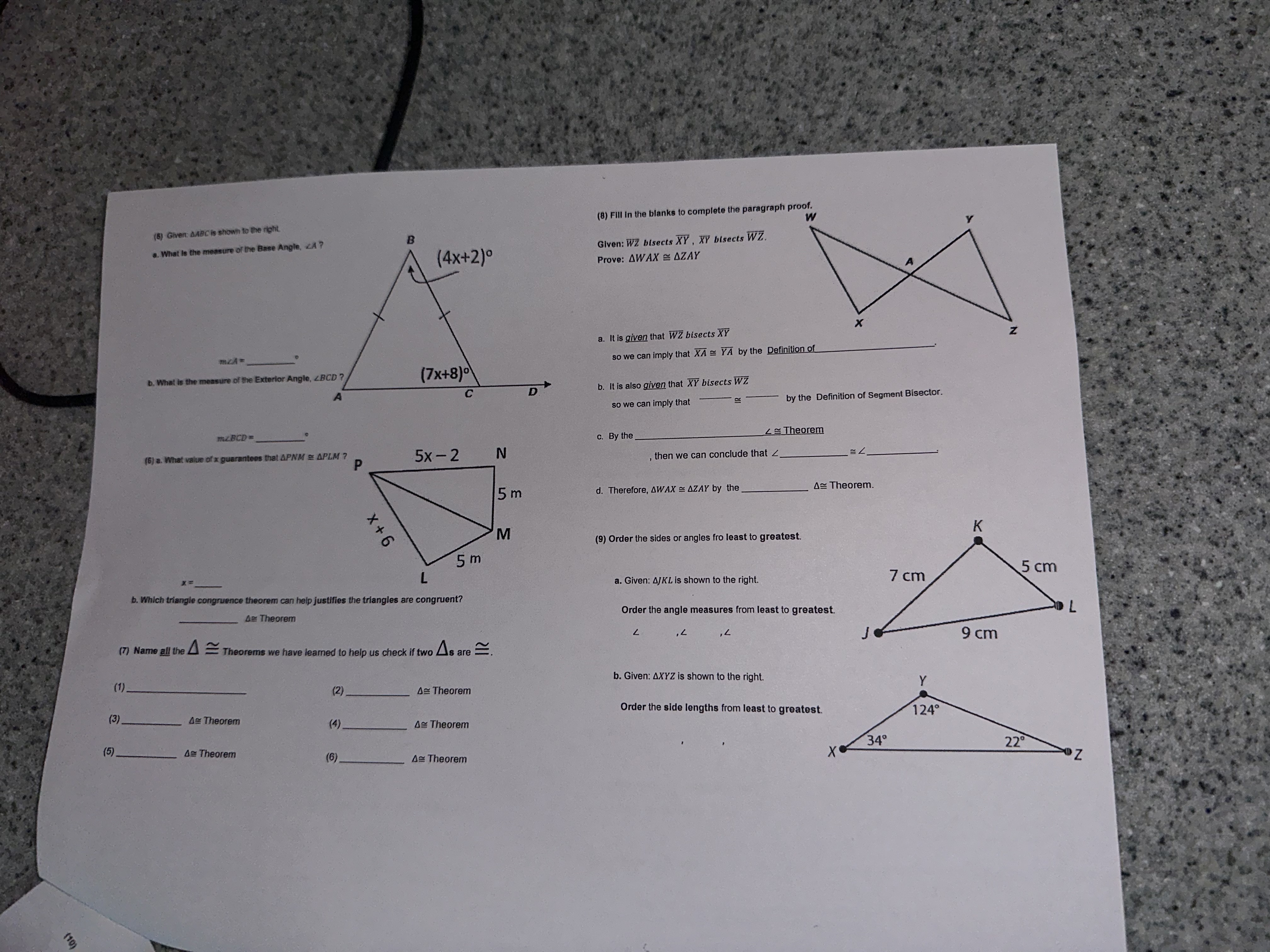 (12) Carl's Construction is building a house