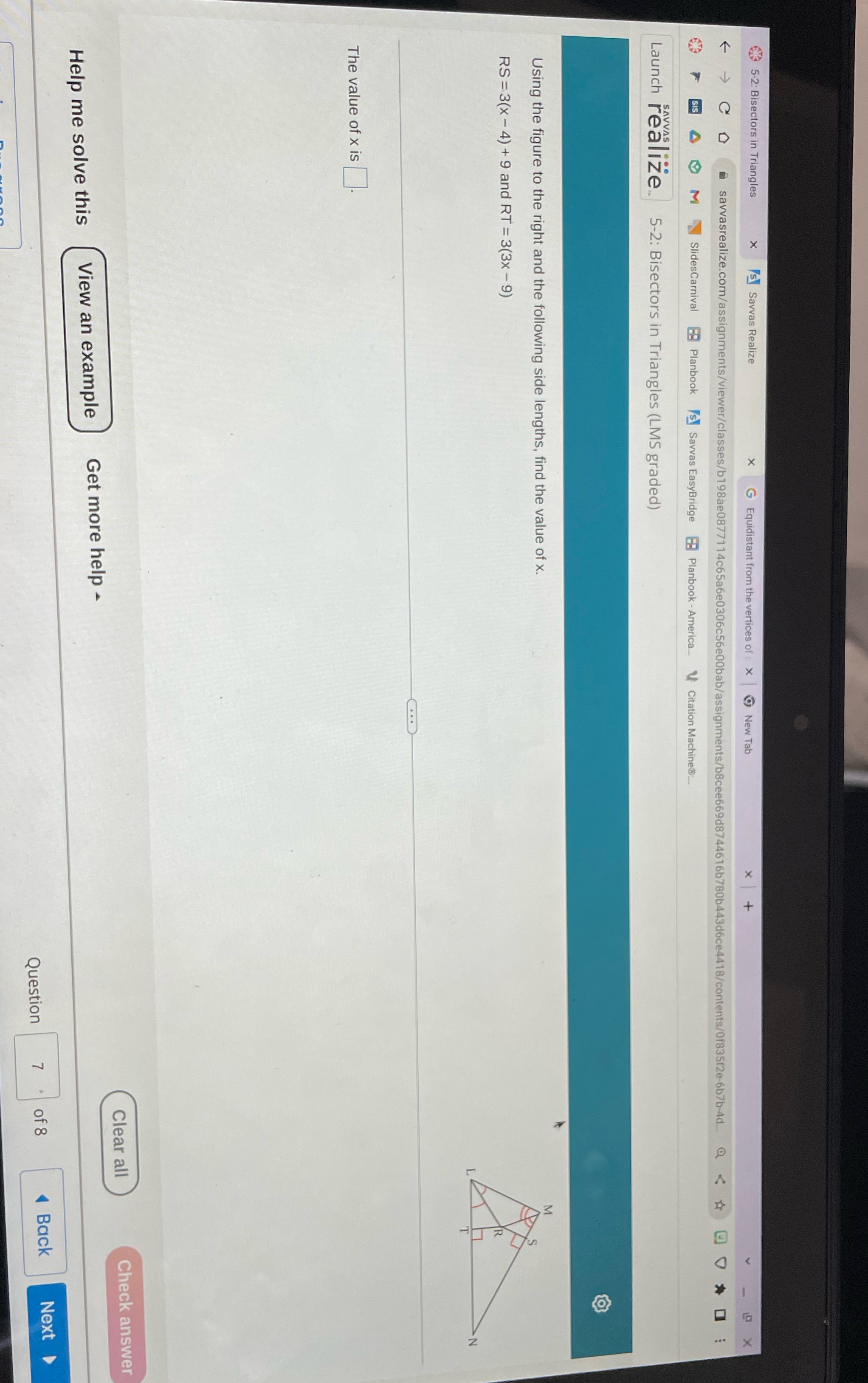 5-2: Bisectors in Triangles x Is Savvas Realize x