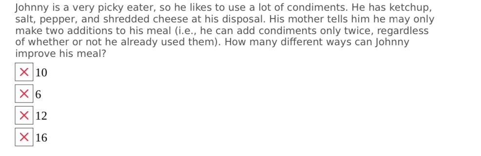 Johnny is a very picky eater, so he likes to use