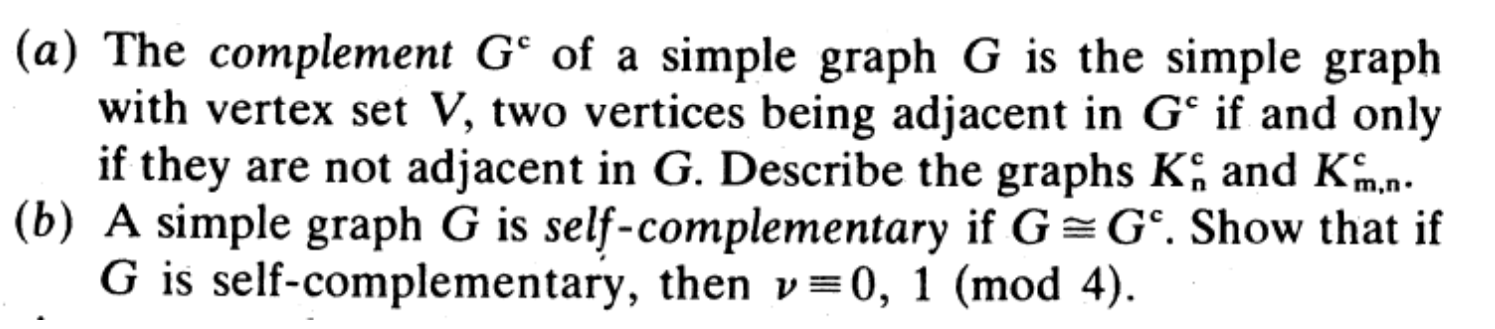 (a) The complement G' of a simple graph G is the