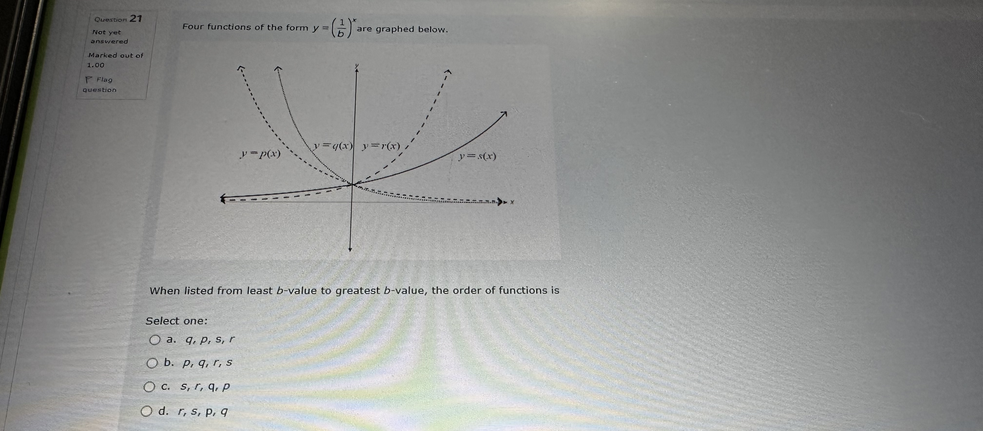 question 1: 20 Use the graph below to answer this