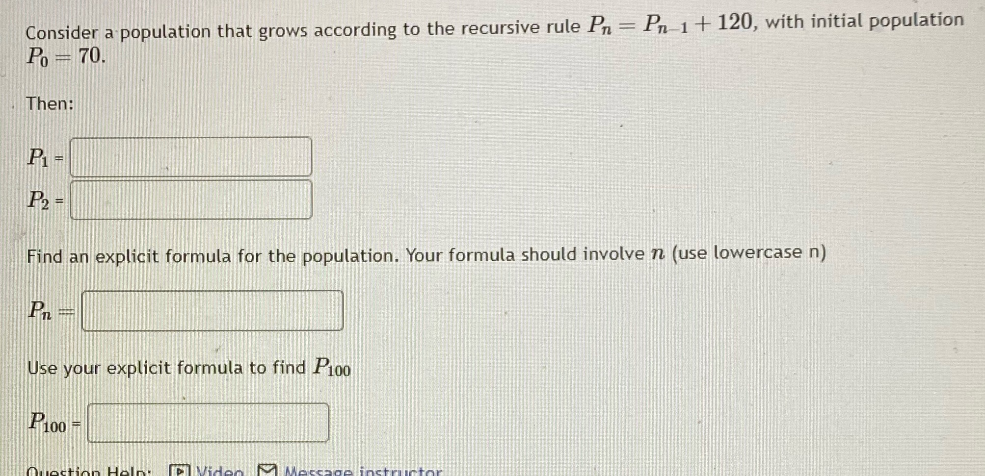 Consider a population that grows according to the