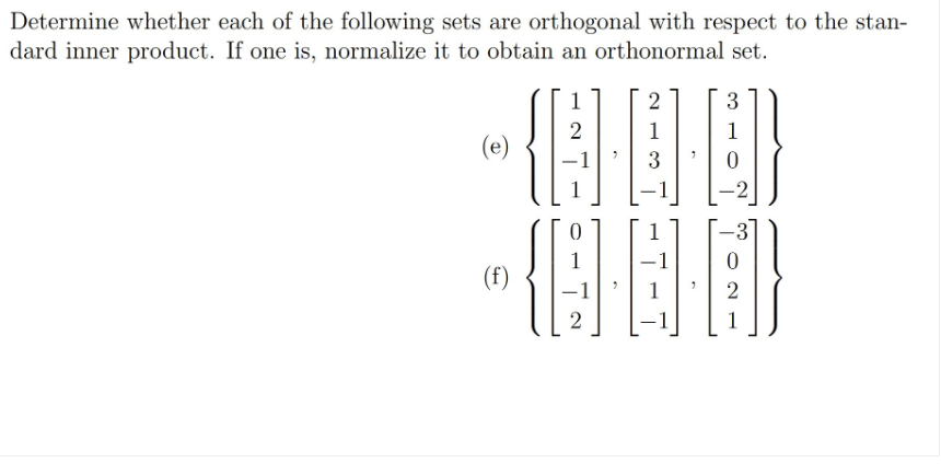 Determine whether each of the following sets are