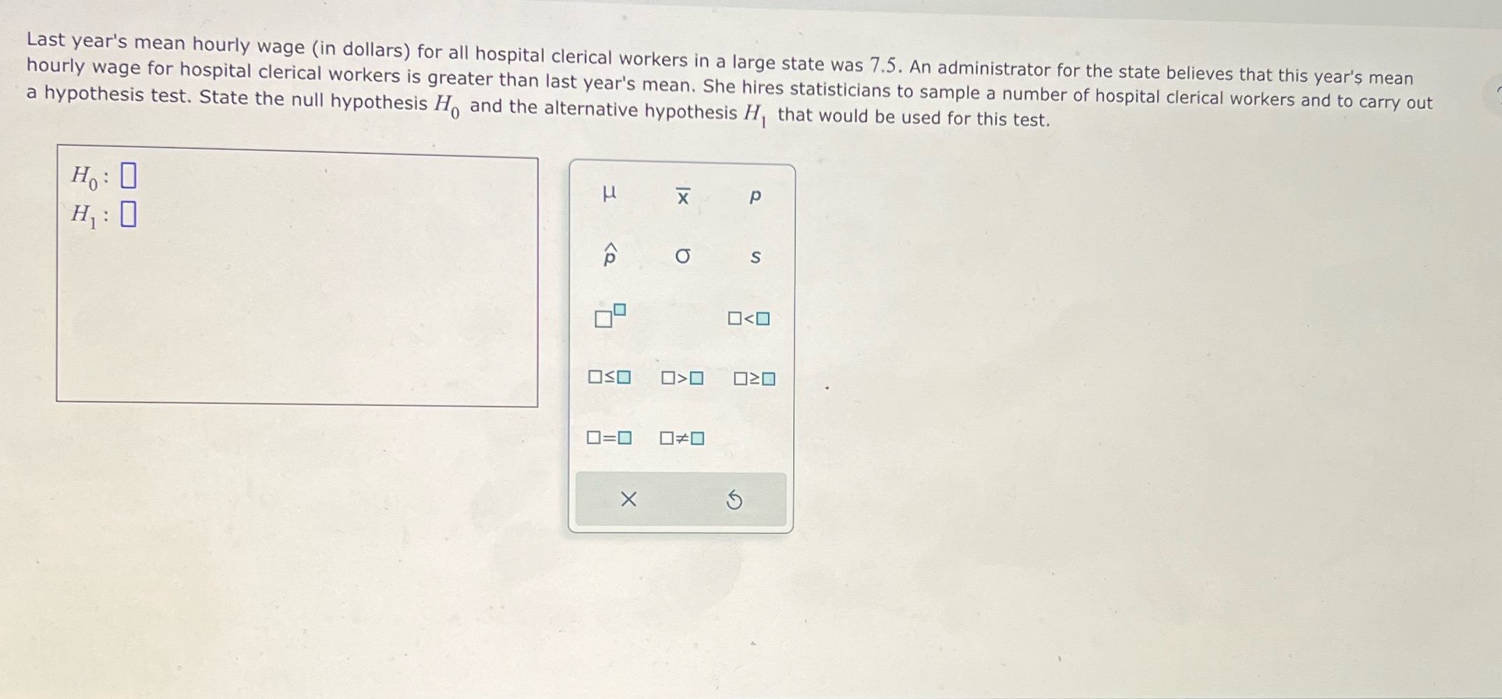 Significance level 0.05 Last year's mean