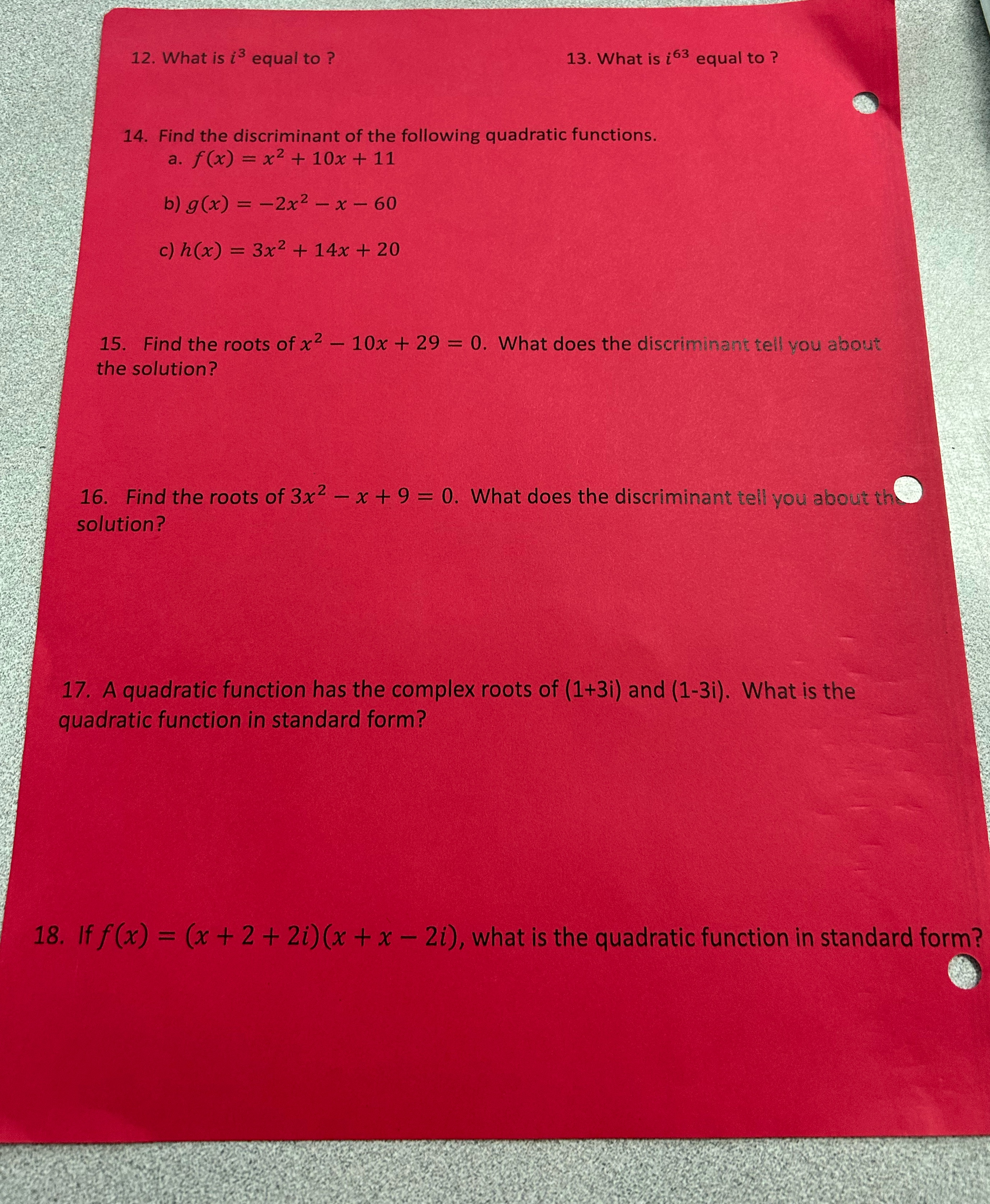 homework help please!! 12. What is is equal to ?
