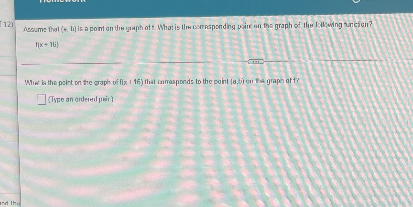 Section 2.5 Q12 12) Assume that (a, b) is a point