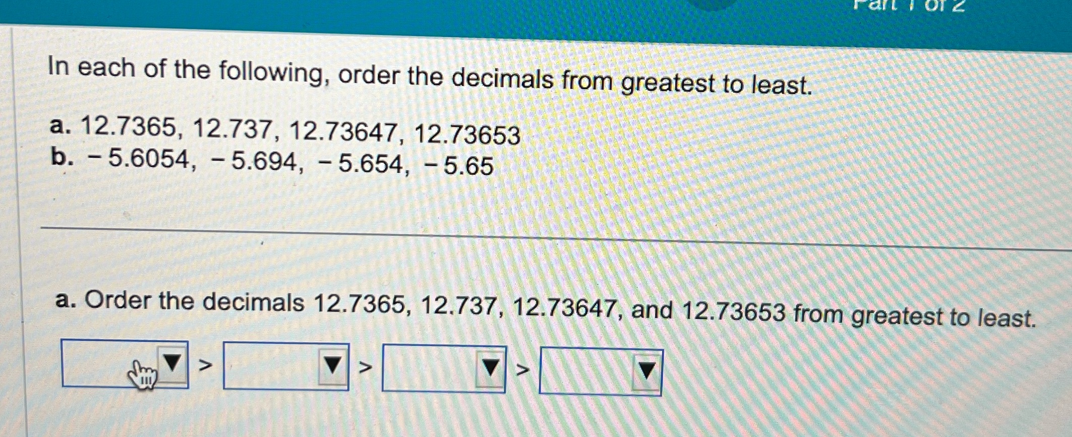 Need answer to letter a and b raft 1 Of 2 In each