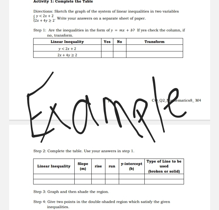 \fActivity 2: Sketch My Graph! Directions: Graph