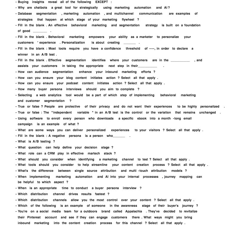 - Buying insights reveal all of the following