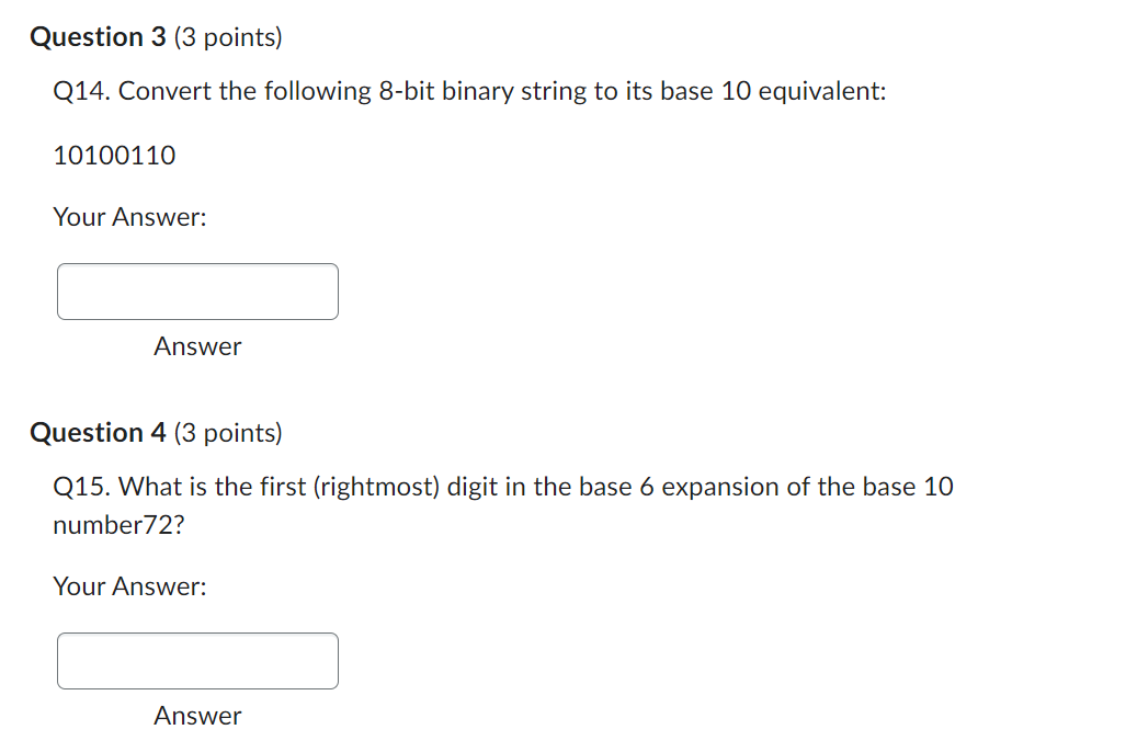 Q12. Convert the following base 3 number to its