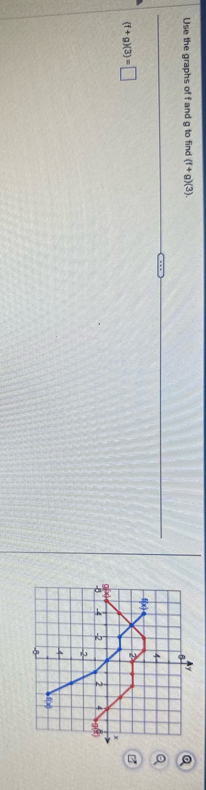 Use the graphs of f and g to find (f + g)(3).