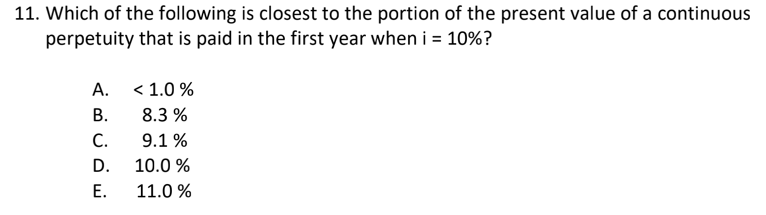 11. Which of the following is closest to the