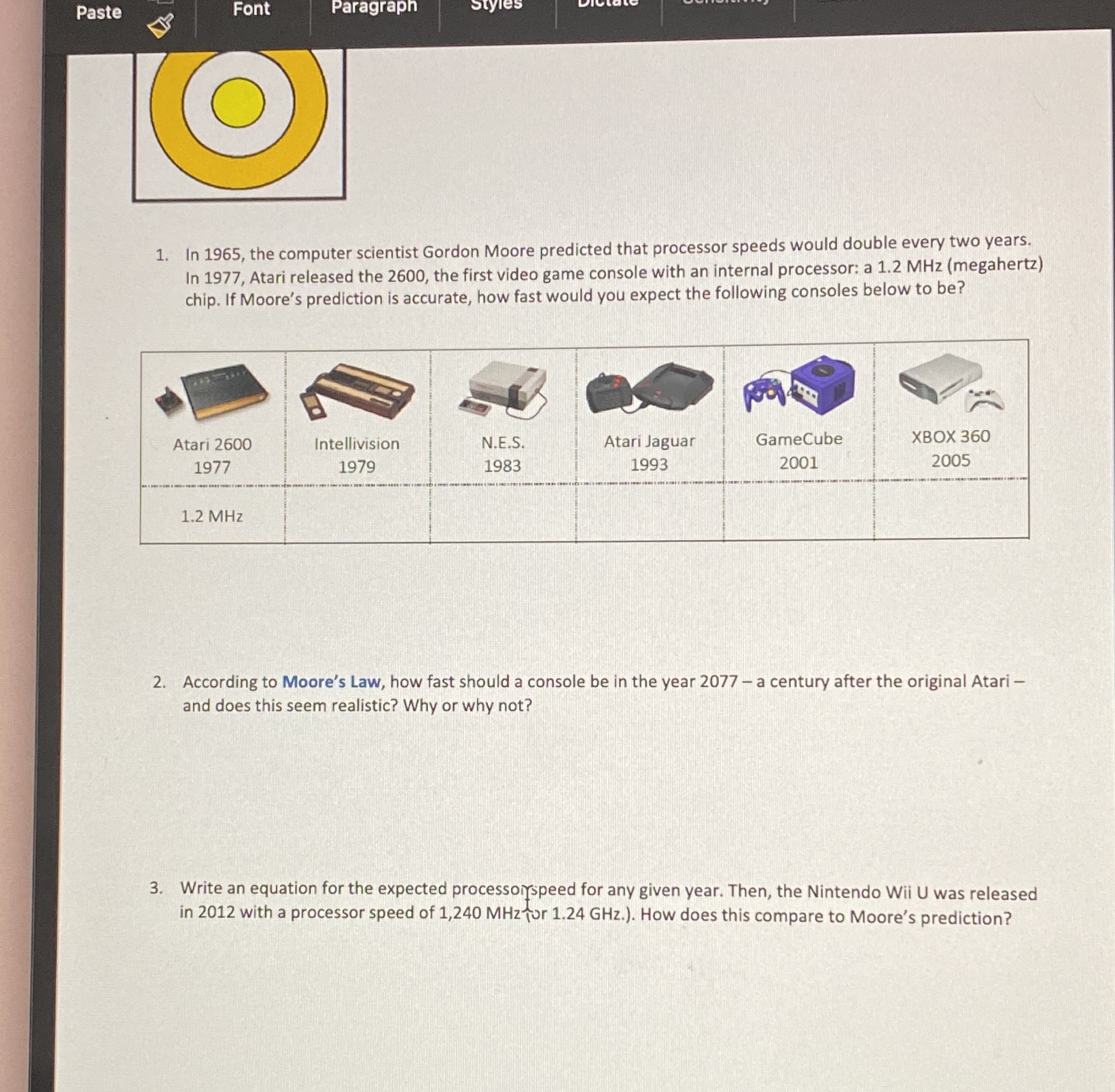 Paste Font Paragraph 1. In 1965, the computer