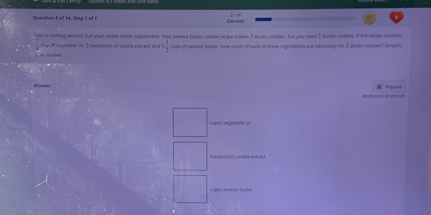 es 2/14 Question 5 of 14, Step 1 of 1 Correct .