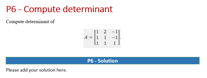 P1 - Linear Combination 2 0 6 101 Let, A = -1 5