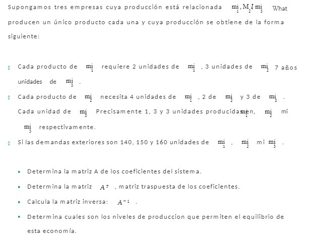 Supongamos tres empresas cuya produccion esta