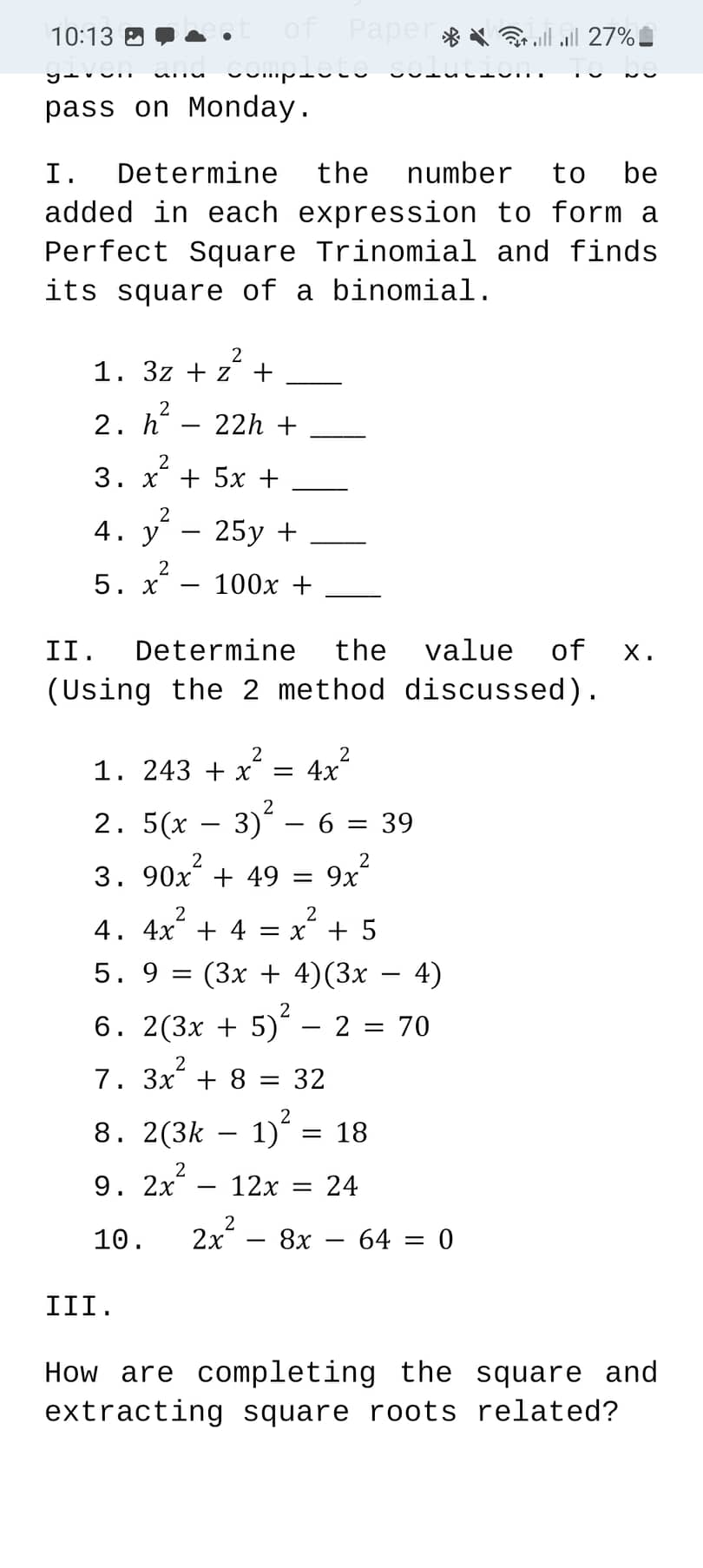 10:13 2 7 6 E of Paper & & Stall all 27% NO pass
