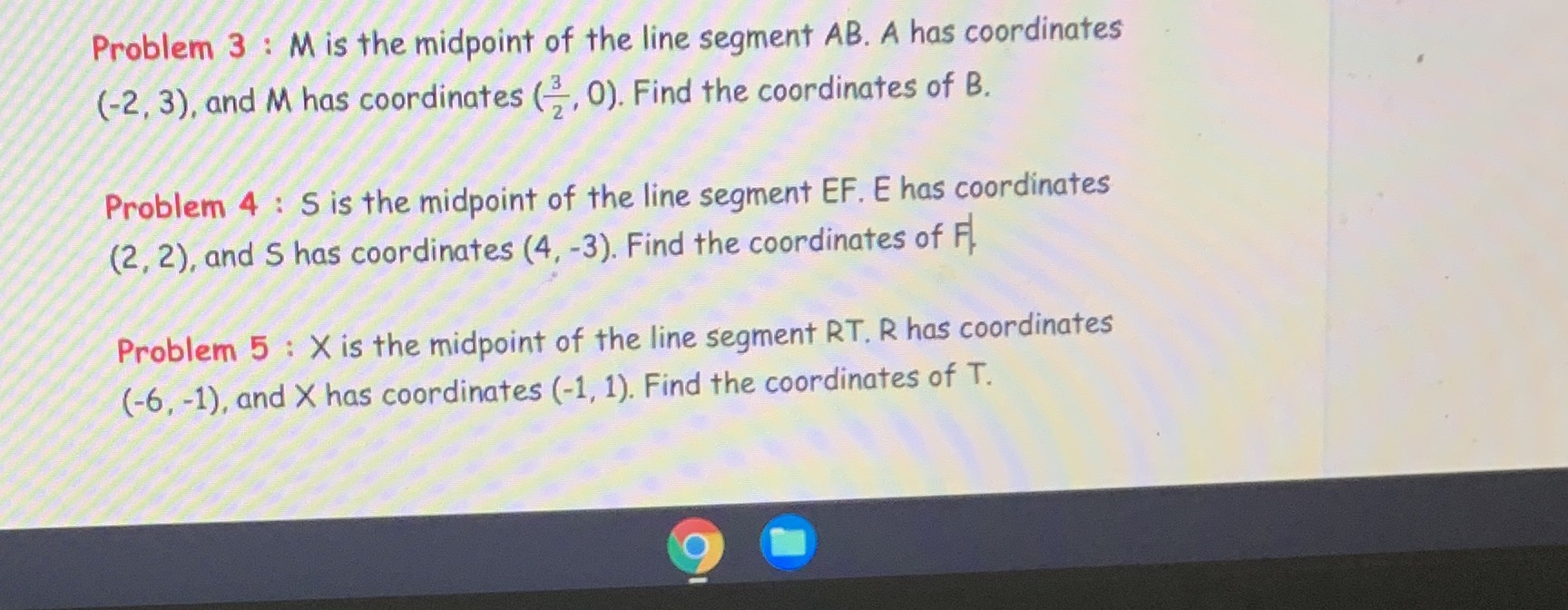 Please help show work Problem 3 = M is the