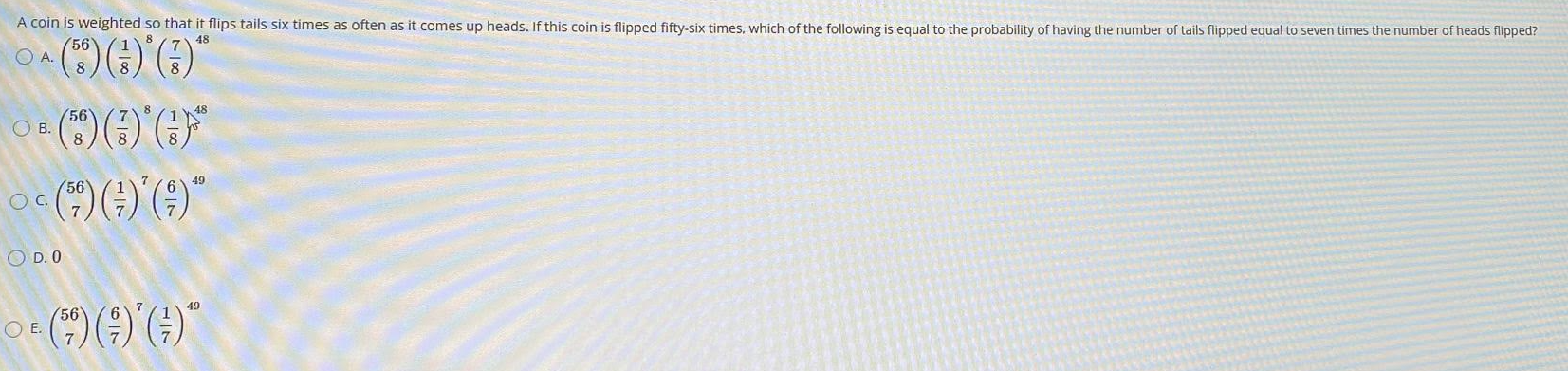 Q.#3 A coin is weighted so that it flips tails