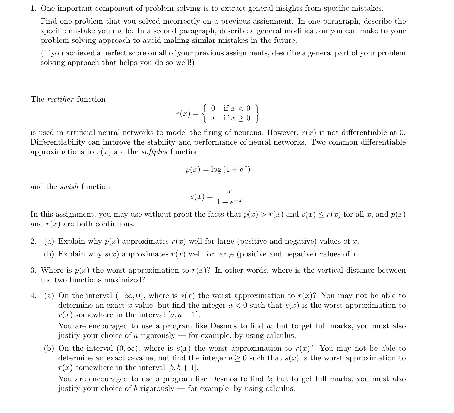 1. One important component of problem solving is